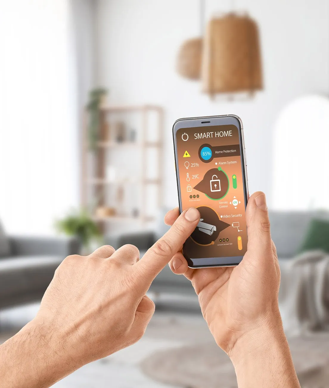 Écran de contrôle affichant les caméras de vidéosurveillance du logement